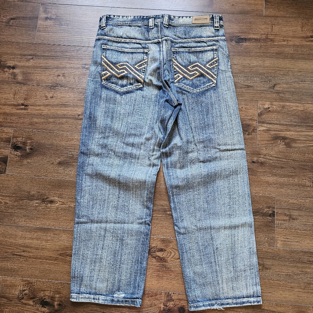 Jordan Craig Baggy Jeans Mens 38x32 Vintage 90s Loose Skater Pocket Embr…